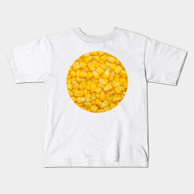 Yellow Corn Kernels Food Photograph Circle Kids T-Shirt by love-fi